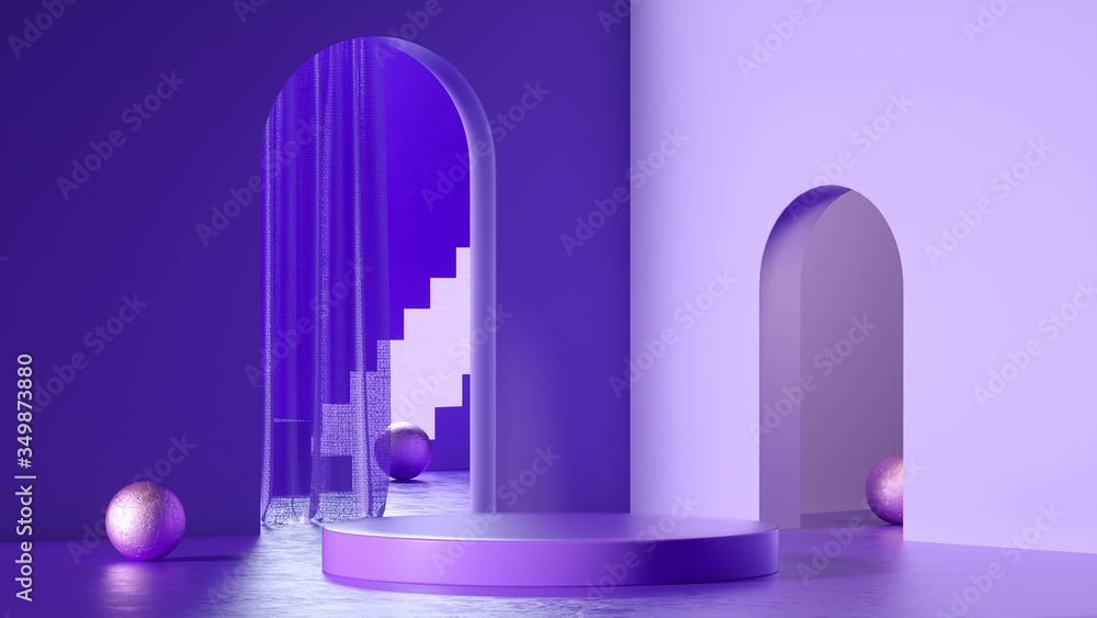 Poster abstract background,round platform,show a product,empty scene, 3d rendering,conceptual image.