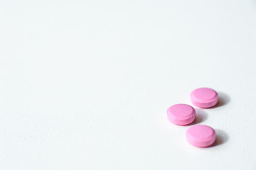 Obraz na płótnie Canvas These Are Pink Pills. Macro Photo. Medicine.