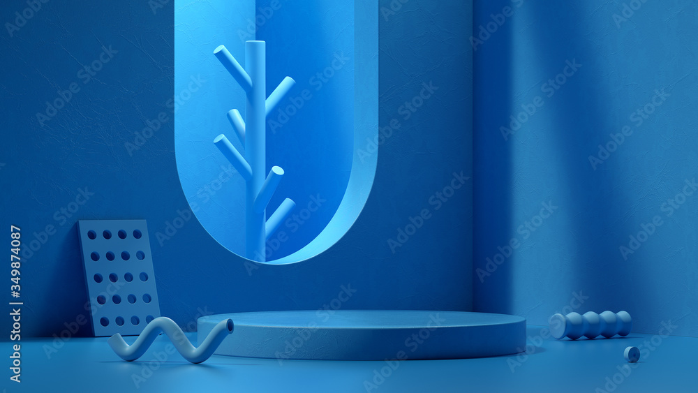 Poster abstract background,round platform,show a product,empty scene, 3d rendering,conceptual image.
