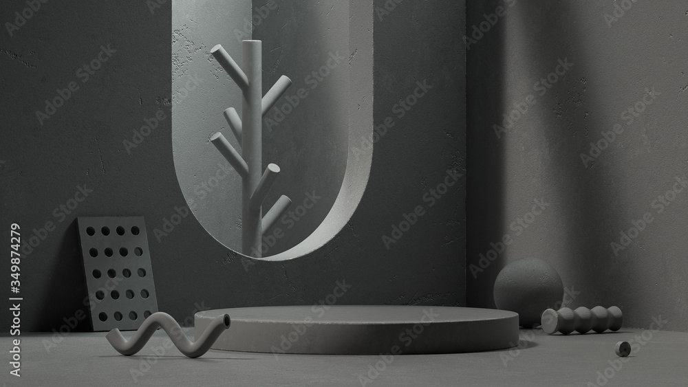 Poster abstract background,round platform,show a product,empty scene, 3d rendering,conceptual image.