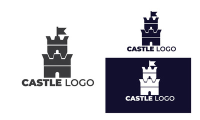 Castle logo with Modern style for Real Estate Logo, Construction, architecture, residence, hotel, business property, building, full color and black and white, eps 10 vector