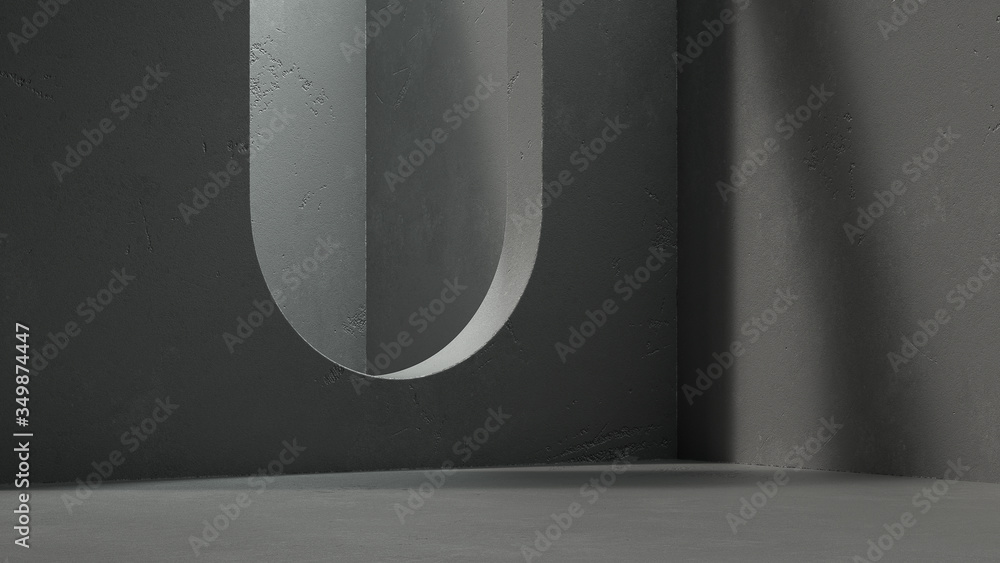 Poster abstract background,round platform,show a product,empty scene, 3d rendering,conceptual image.