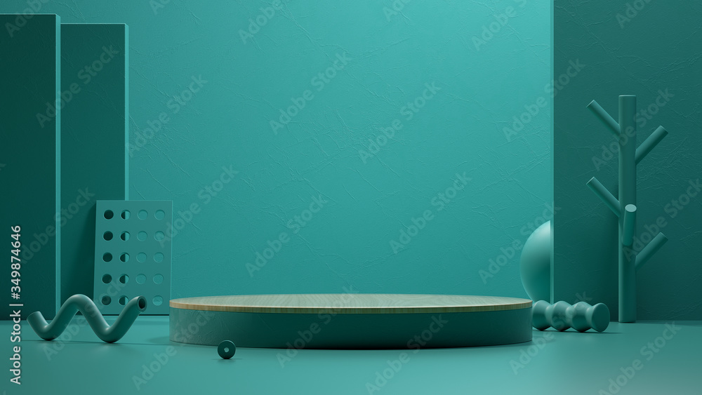 Poster abstract background,round platform,show a product,empty scene, 3d rendering,conceptual image.