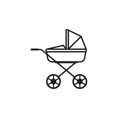Fototapeta na wymiar Baby carriage, pram, stroller icon. Vector. Line style.