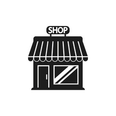Shop icon. Vector. Flat design.
