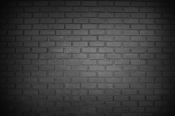 Abstract old black brick wall texture for background.