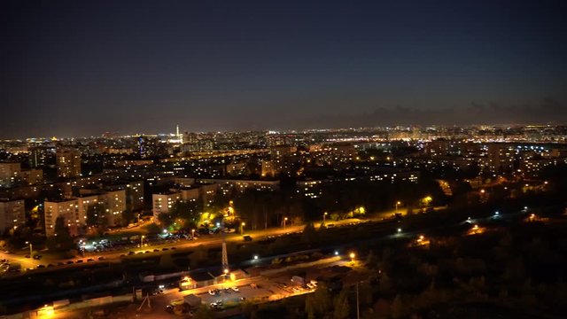 Panorama of the night city of St. Petersburg