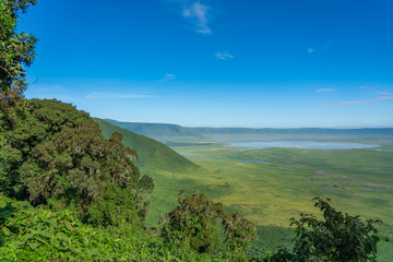Fototapeta na wymiar View over Ngorongoro Conservation Area with the Crater
