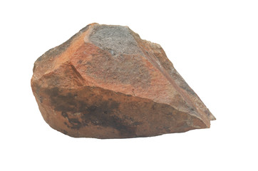 Brown stone isolated from a white background