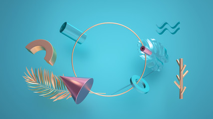 3d rendered illustration with abstract geometric shapes,3d rendering,conceptual image.