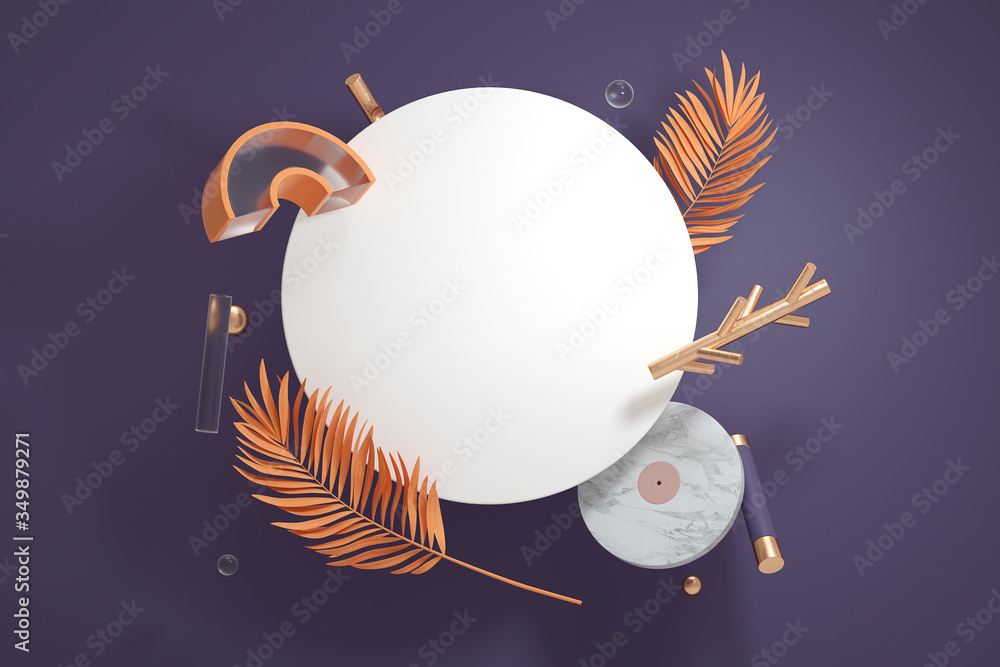 Poster 3d rendered illustration with abstract geometric shapes,3d rendering,conceptual image.
