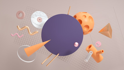 3d rendered illustration with abstract geometric shapes,3d rendering,conceptual image.