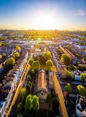Fotobehang Aerial view of Notting Hill in the morning, London, UK © Alexey Fedorenko