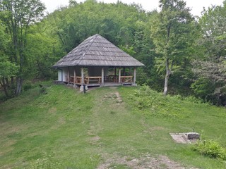 Small wooden hut for resting