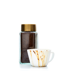 Used coffee mugs with Coffee Glass Jar