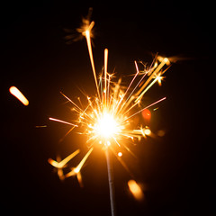 sparkler on black background