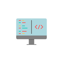Computer Programming vector icon symbol isolated on white background