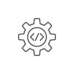 Custom coding symbol Programming vector icon isolated on white background