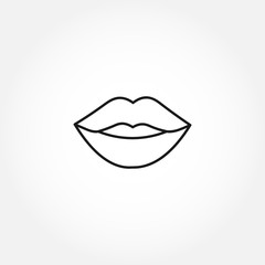 Lips line icon. Lips kiss isolated line icon