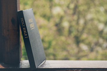 The Holy Bible. Reading the bible.  Concept for faith, spirituality and religion