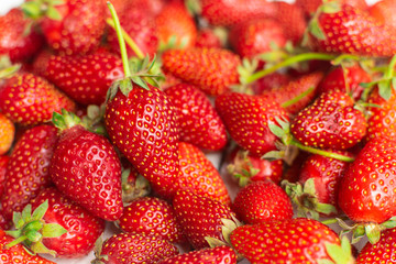Beautiful , juicy and fresh red strawberries