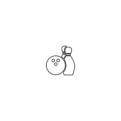 Bowling pins and bowling ball icon. Strike, spare sign. Entertainment symbol for perfect web and mobile design.