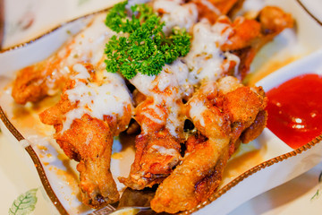 fried chicken with cheese.