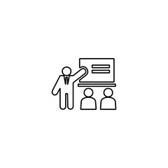 Teaching icon in line style. Training sign. School concept.