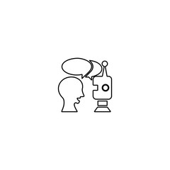 Chatbot icon in trendy line style. Artificial intelligence sign.