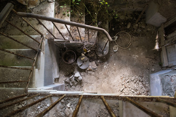 old rusty metal staircase