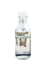 Glass bottle isolated on white background with clipping path.