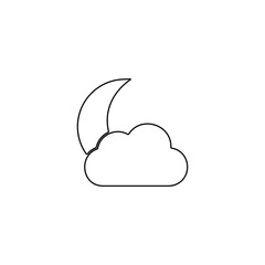 Beautiful moon icon illustrating Ramadan. Line icon design.