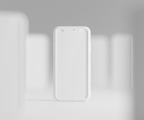 Realistic smartphone mockup.Blank cellphone screen  or empty display isolate concept.3d render illustration.