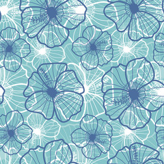 Fototapeta na wymiar Tropical hibiscus flower. Vector repeat pattern. Great for beach, home decor, wrapping, wallpaper, fashion.