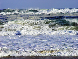 Waves Surf of the Atlantic Ocean at the East End of Long Island New York