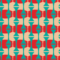 Fototapeta na wymiar cute colorful seamless pattern with blue and red shapes