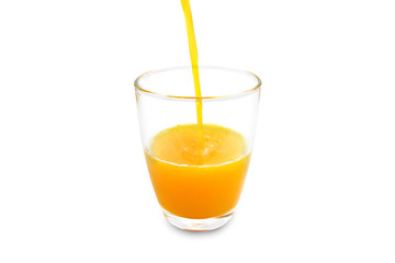 Glass of Orange juice 100% isolate on white background with clipping path.