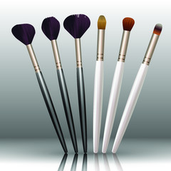 Vector realistic beauty set of brushes.