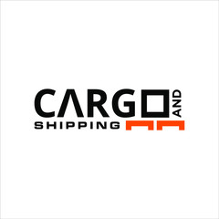 simple text and modern typography for cargo and shipping industry sticker, logo, icon, vector design template idea