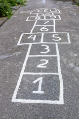 classic children's game known as hopscotch in brazil.