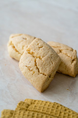 Homemade Moroccan Festive Ghriba Bahla Cookies Biscuits.