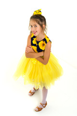 Beautiful little girl view from above.