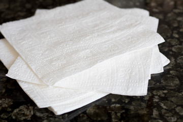 white paper napkin on table