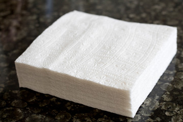 white paper napkin on table