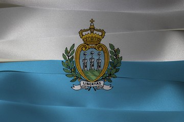 Colorful ribbon as San Marino national flag, It is formed by two equal horizontal bands of white...