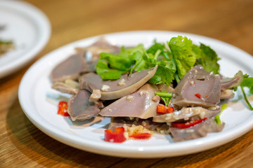 Taiwanese food traditional snack smoked goose gizzard