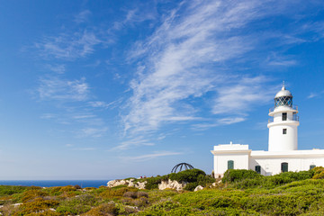 Fototapeta na wymiar views of the cavalleria lighthouse, menorca (balearic islands, spain)