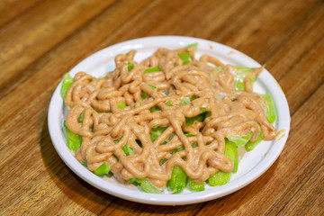 Taiwanese food traditional snack cold bitter gourd