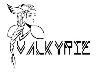 woman-warrior valkyrie in winged helmet