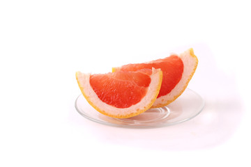 fresh juicy slices of a  grapefruit